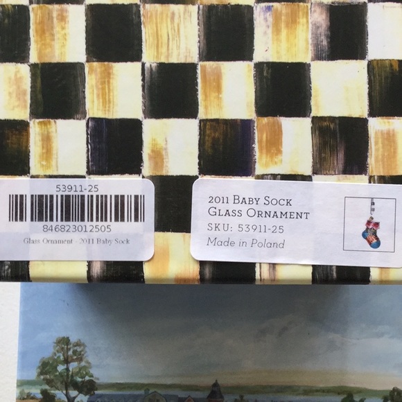 Mackenzie Childs 2011 Baby Sock Glass Ornament NWT - Picture 4 of 4